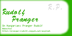 rudolf pranger business card